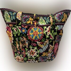 Vera Bradley Disney Parks Midnight Mickey Floral Tote Bag Retired